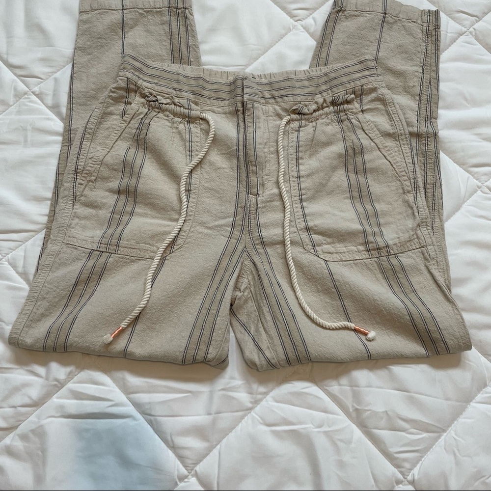 Anthropologie by Anthropologie Striped Linen High Rise Pants